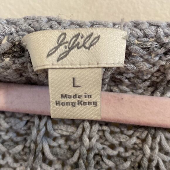 J Jill Sweater Two Tone Gray Scoop Neck  Large - Picture 6 of 7